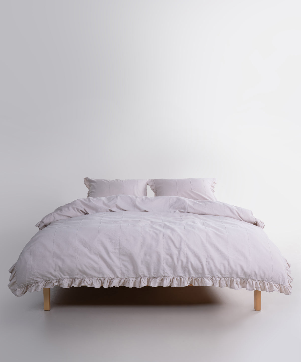 LIMASSO %100 Pamuk Stonewashed Fırfırlı Nevresim Takımı - İdelia Natural Cream