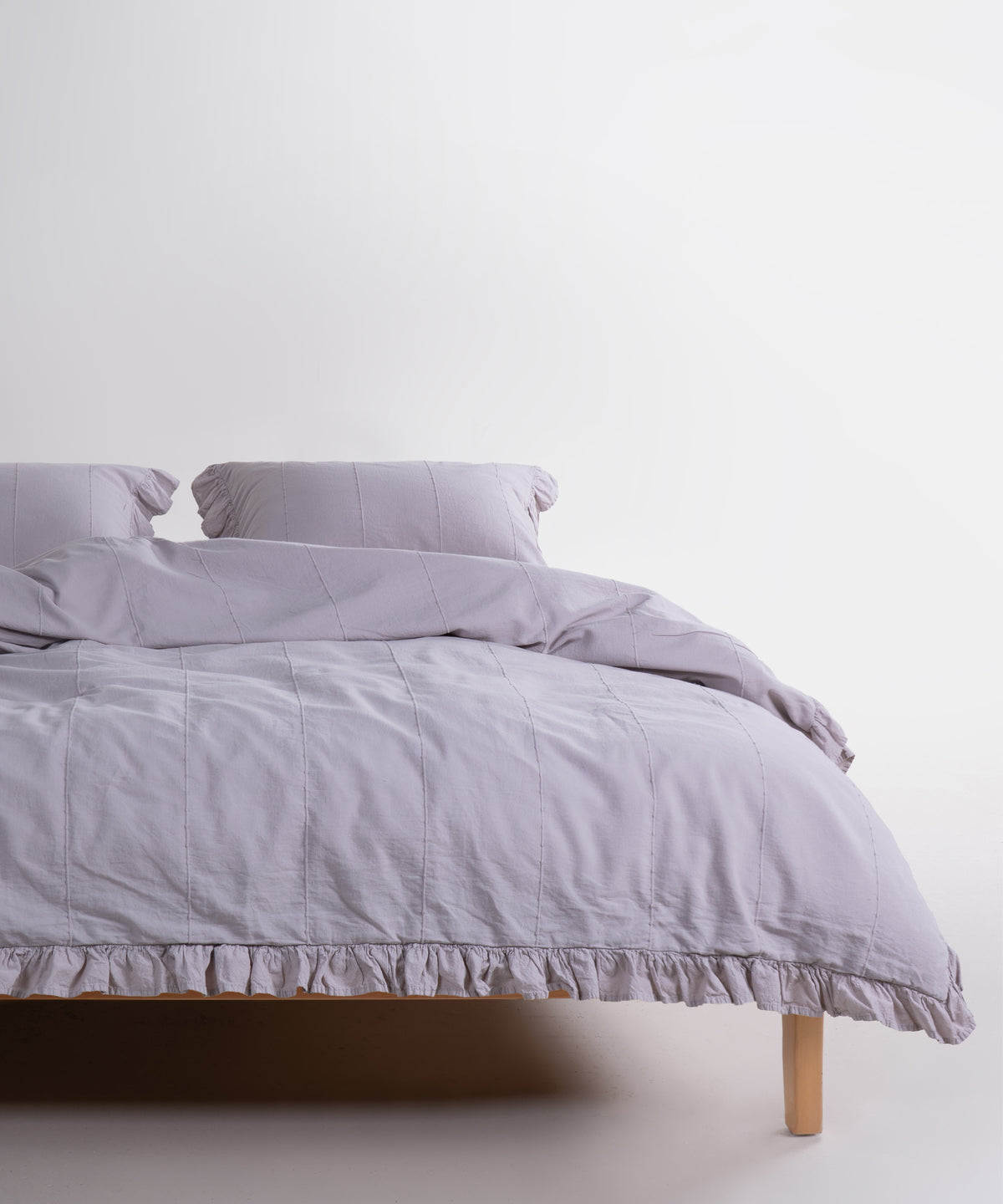 LIMASSO %100 Pamuk Stonewashed Fırfırlı Nevresim Takımı - İdelia Opal Grey