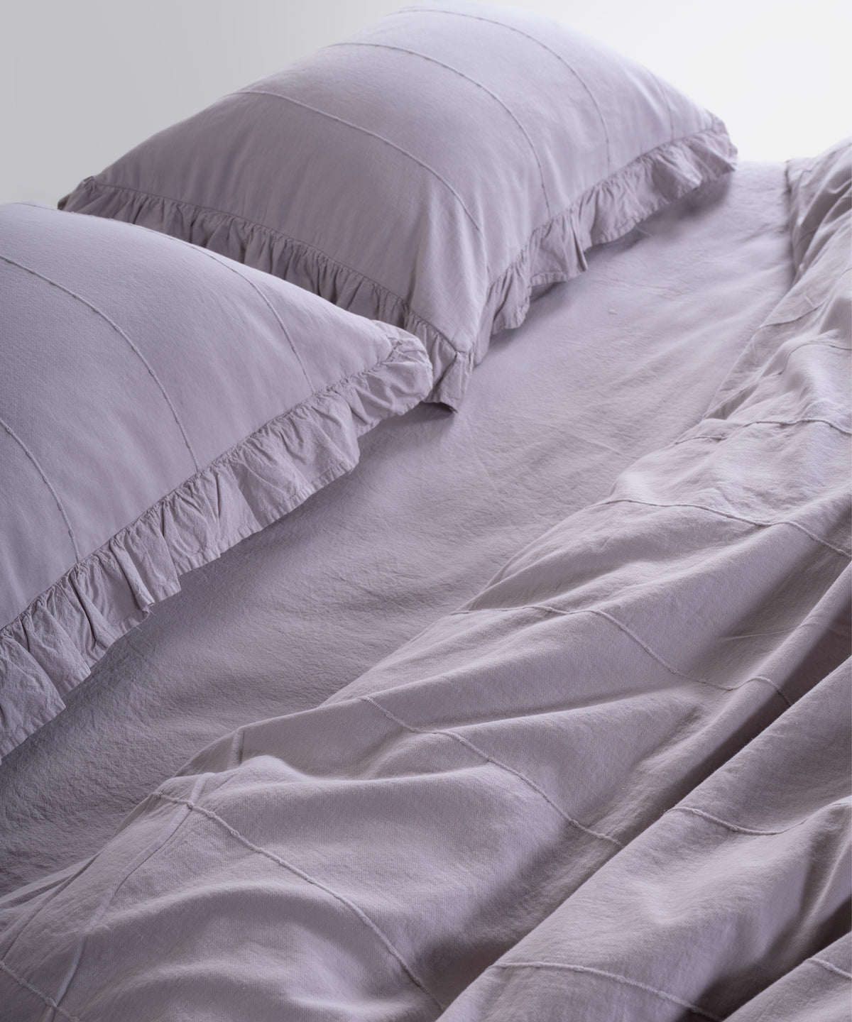 LIMASSO %100 Pamuk Stonewashed Fırfırlı Nevresim Takımı - İdelia Opal Grey