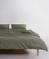Capulet Olive rengi stonewashed %100 pamuk çift kişilik nevresim takımı