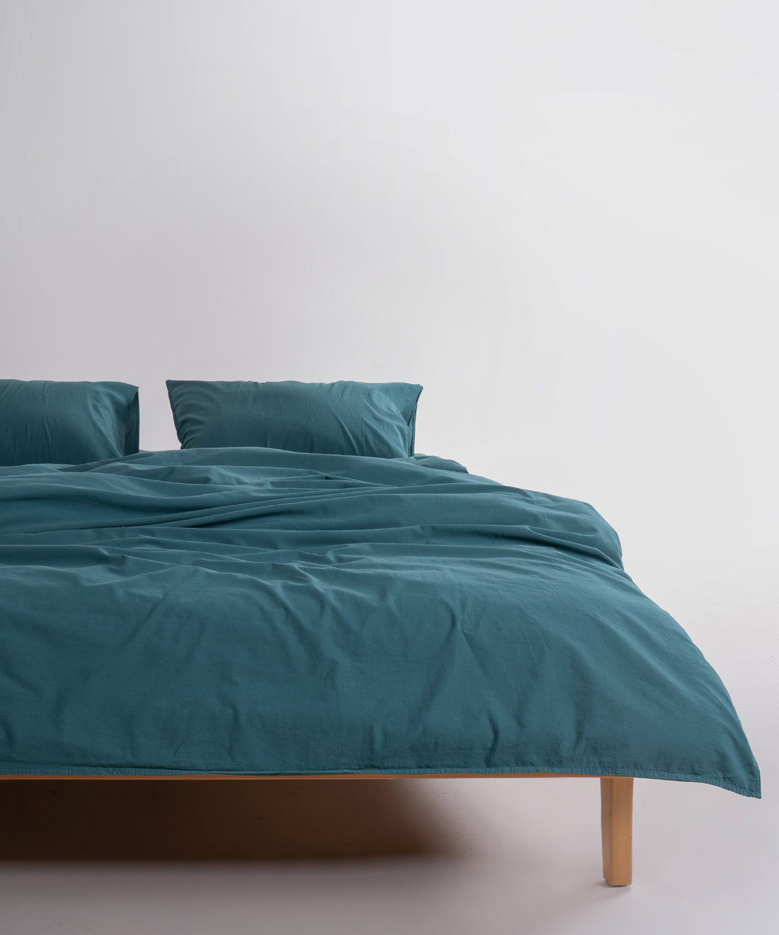 Dark Green stonewashed %100 pamuk çift kişilik nevresim takımı