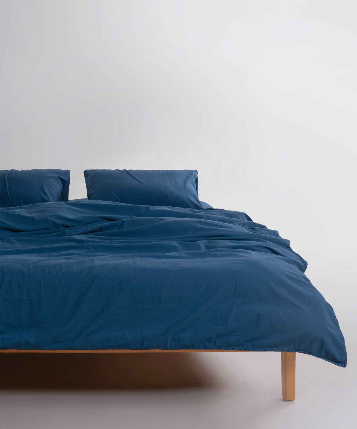 Dress Blue rengi stonewashed %100 pamuk çift kişilik nevresim takımı