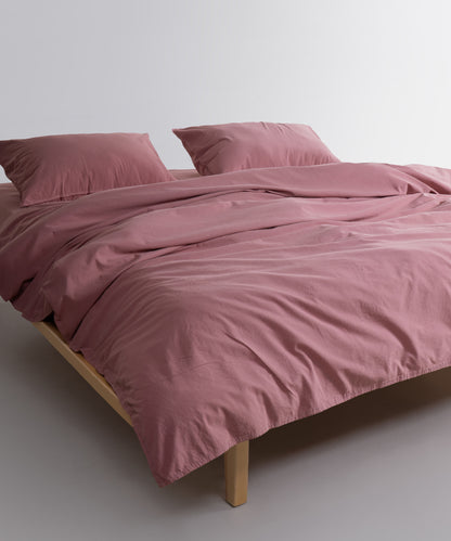 Old Rose stonewashed %100 pamuk nevresim takımı kumaş dokusu yakın çekim