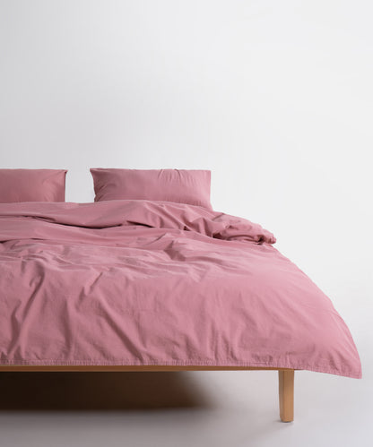 Old Rose rengi stonewashed %100 pamuk çift kişilik nevresim takımı genel görünümü