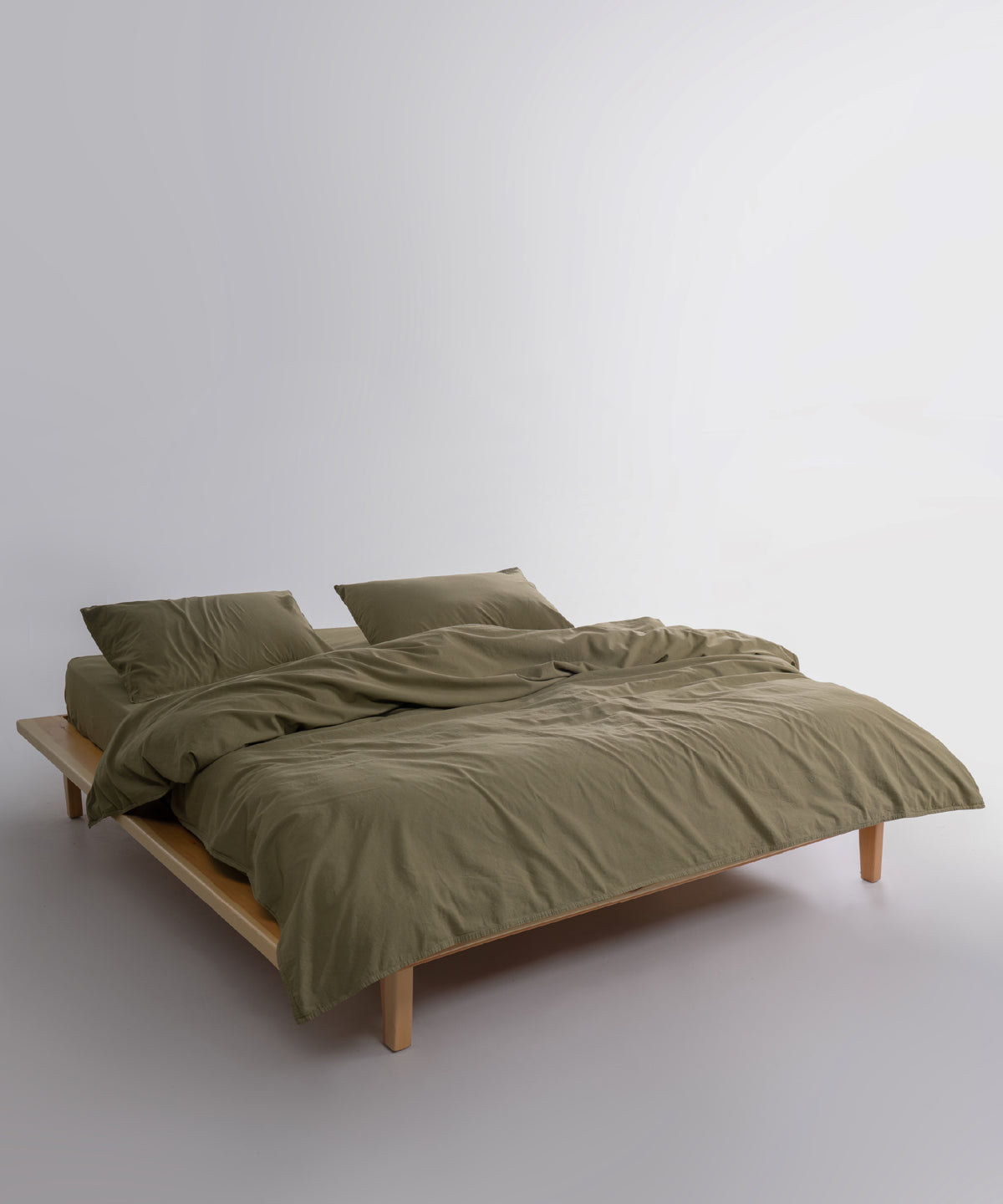 Olive renk 50x70 oxford yastık kılıfı detay görünümü