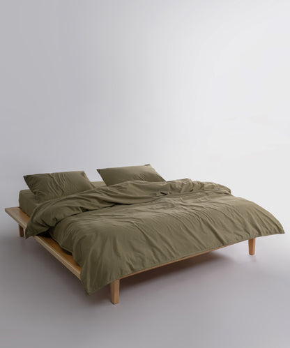 Olive renk 50x70 oxford yastık kılıfı detay görünümü