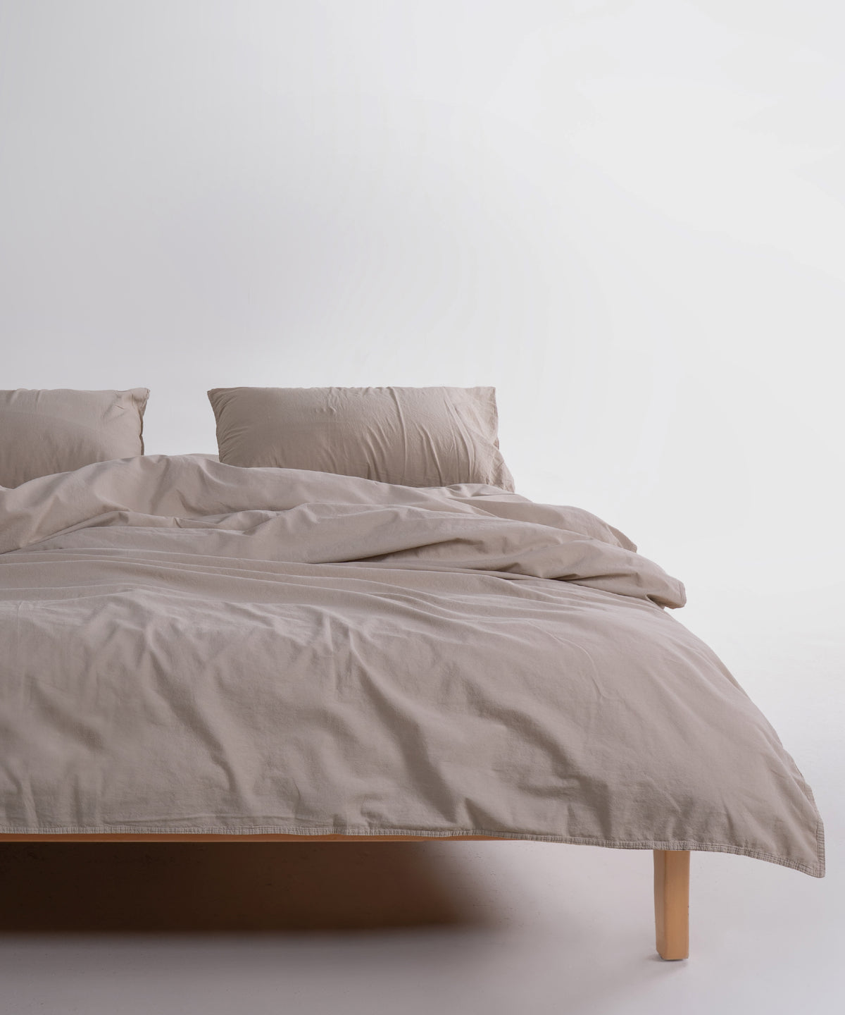 Oxfordtan rengi stonewashed %100 pamuk çift kişilik nevresim takımı