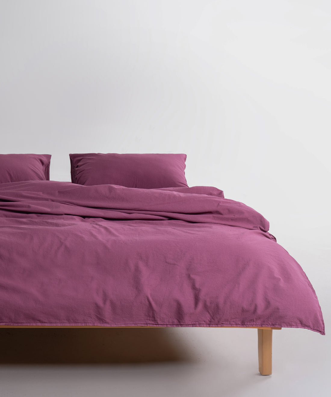 Raspberry rengi stonewashed %100 pamuk çift kişilik nevresim takımı
