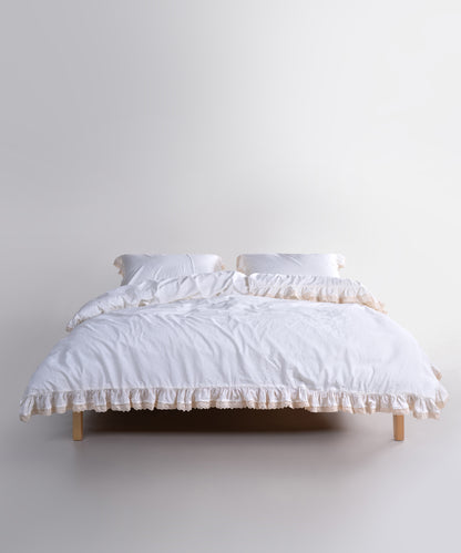 LIMASSO %100 Pamuk Stonewashed Fırfırlı ve Güpürlü Nevresim Takımı - Dora Snow White