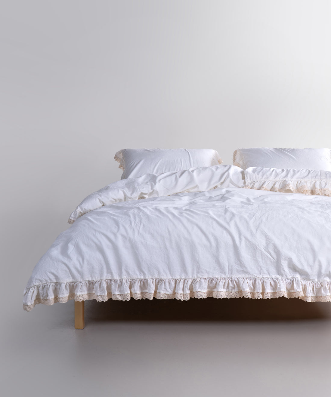 LIMASSO %100 Pamuk Stonewashed Fırfırlı ve Güpürlü Nevresim Takımı - Dora Snow White