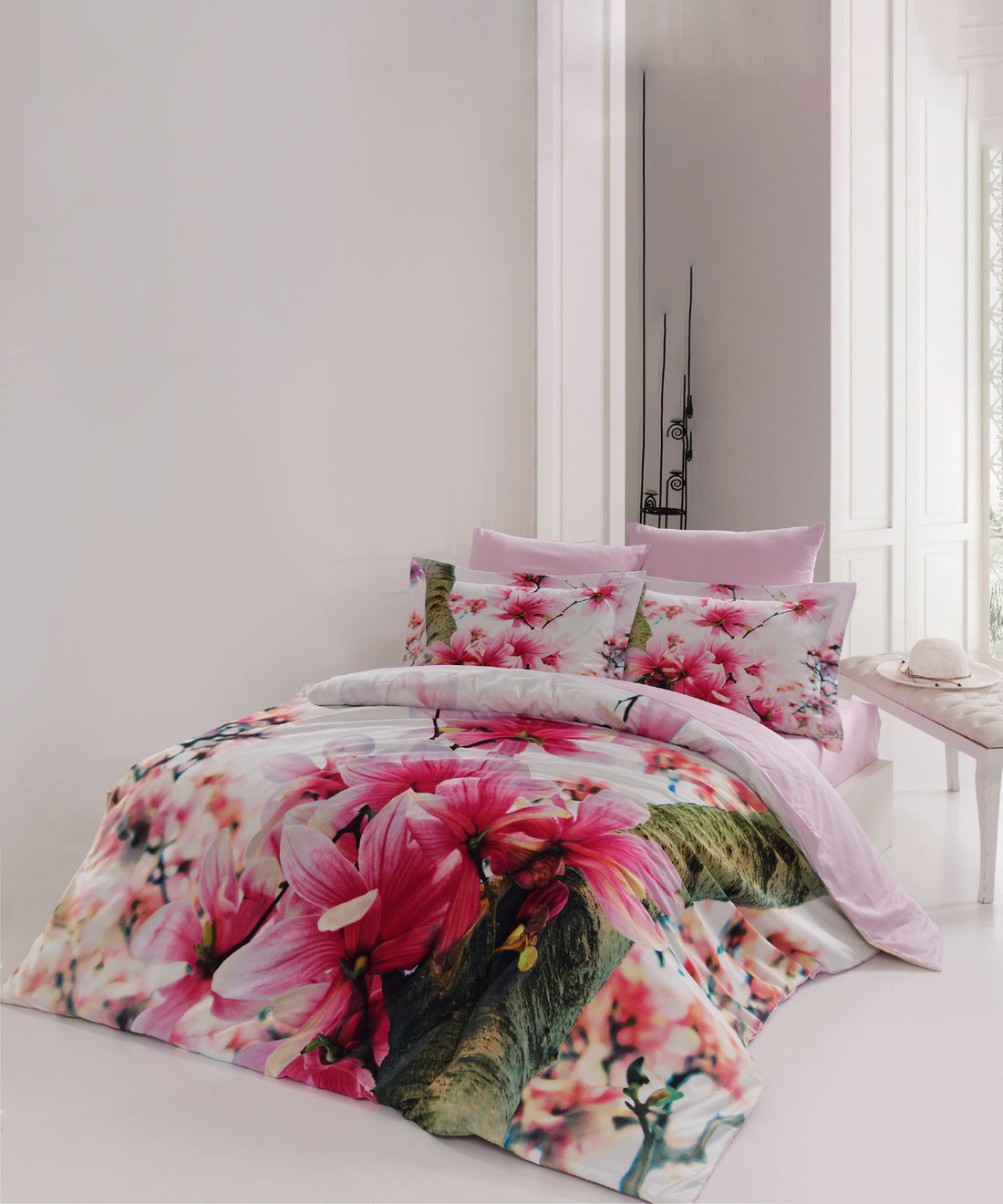 PRIMACASA %100 Pamuk Saten Desenli Nevresim Takımı – Blomm