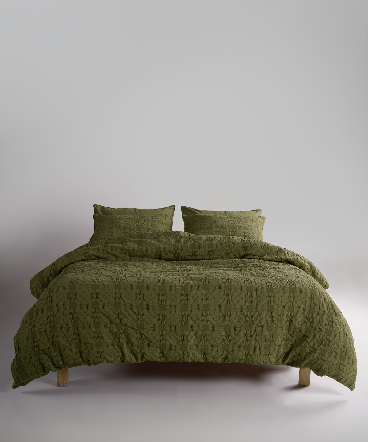 LIMASSO %100 Pamuk Stonewashed Jakarlı Kristal Desenli Nevresim Takımı - Crystal Capulet Olive