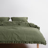 LIMASSO %100 Pamuk Stonewashed Fırfırlı Nevresim Takımı - İdelia Capulet Olive