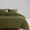 LIMASSO %100 Pamuk Stonewashed Jakarlı Kristal Desenli Nevresim Takımı - Crystal Capulet Olive