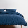 LIMASSO %100 Pamuk Stonewashed Fırfırlı Nevresim Takımı - İdelia Dress Blue