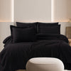 Green Home %100 Pamuk Saten Stonewashed 300 TC Nevresim Takımı - Elegance Black