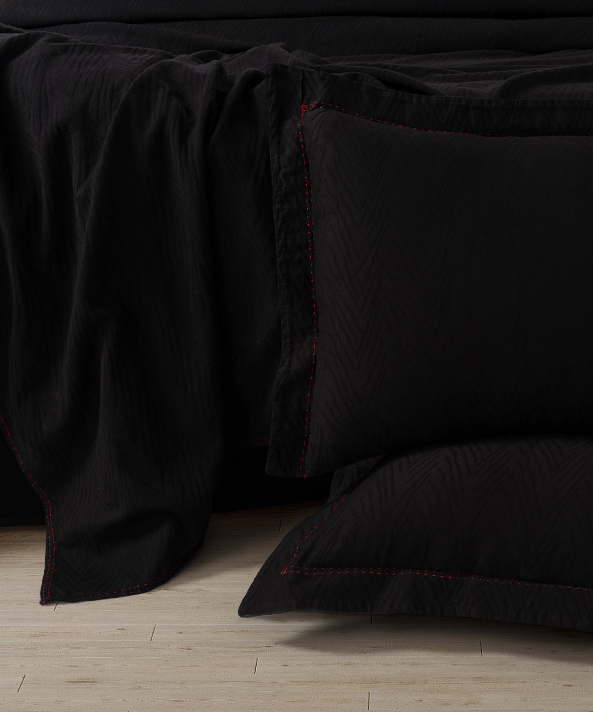 Green Home %100 Pamuk Saten Stonewashed 300 TC Nevresim Takımı - Elegance Black