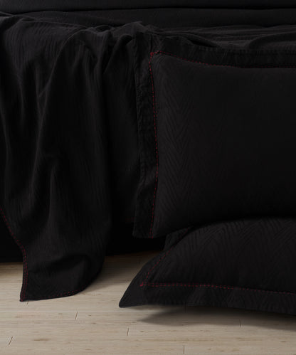 Green Home %100 Pamuk Saten Stonewashed 300 TC Nevresim Takımı - Elegance Black