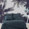 Green Home %100 Pamuk Saten Stonewashed 300 TC Nevresim Takımı - Elegance Dress Blue