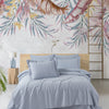 Green Home %100 Pamuk Saten Stonewashed 300 TC Nevresim Takımı - Elegance Dusty Blue