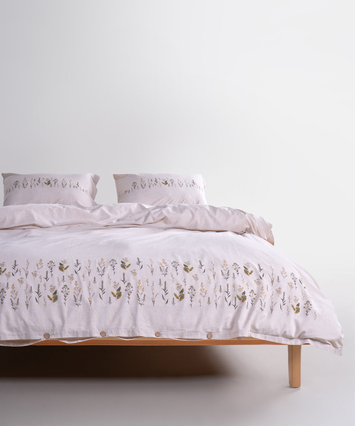 LIMASSO %100 Pamuk İpliği Boyalı Garmentwashed Minimalist Desenli Nevresim Takımı - Fressia