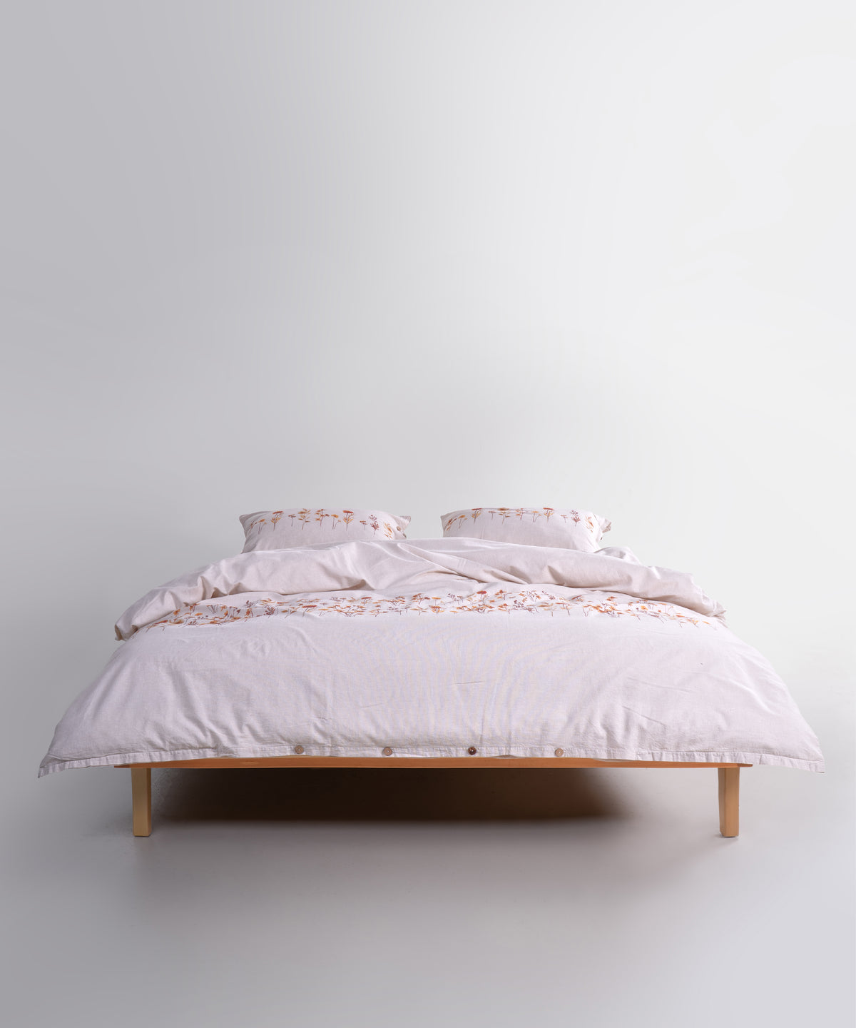 LIMASSO %100 Pamuk İpliği Boyalı Garmentwashed Minimalist Desenli Nevresim Takımı - İris