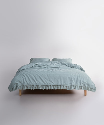 LIMASSO %100 Pamuk Stonewashed Fırfırlı ve Güpürlü Nevresim Takımı - Francheska Mint