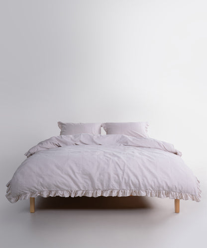 LIMASSO %100 Pamuk Stonewashed Fırfırlı Nevresim Takımı - İdelia Natural Cream