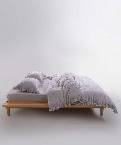 LIMASSO %100 Pamuk Stonewashed Fırfırlı Nevresim Takımı - İdelia Natural Cream