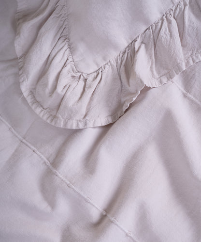 LIMASSO %100 Pamuk Stonewashed Fırfırlı Nevresim Takımı - İdelia Natural Cream