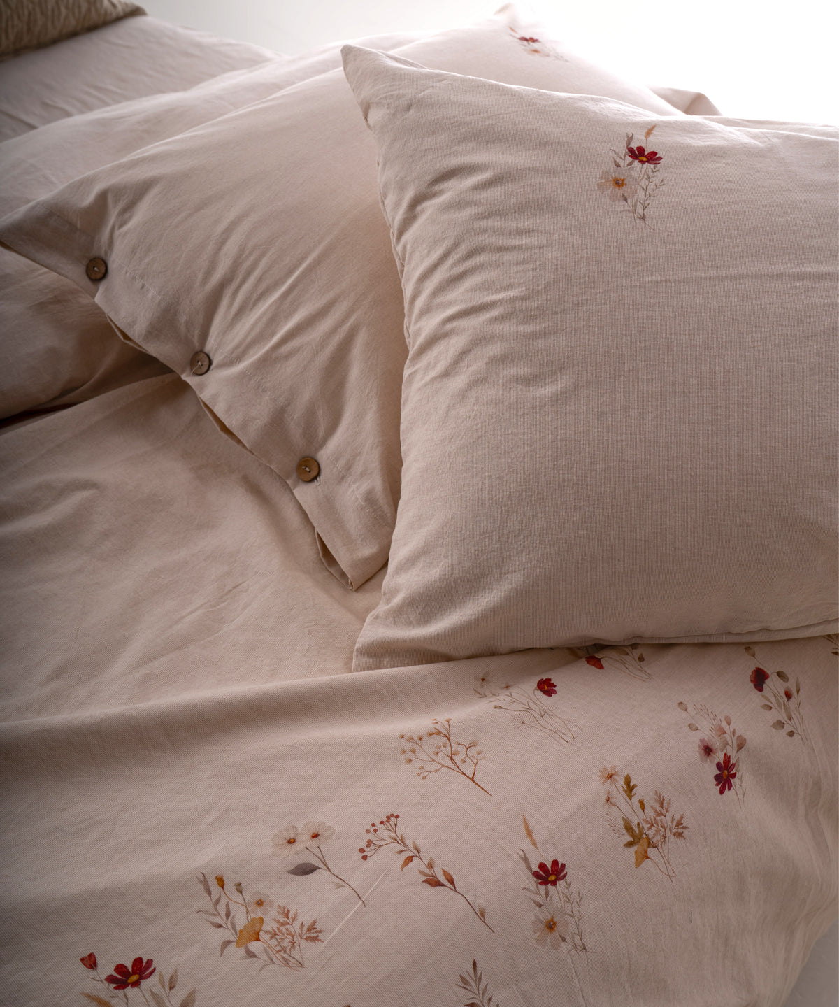 LIMASSO %100 Pamuk İpliği Boyalı Garmentwashed Minimalist Desenli Nevresim Takımı - Brise
