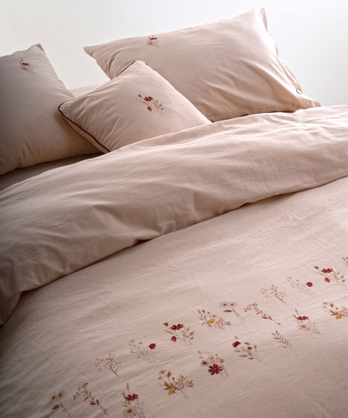 LIMASSO %100 Pamuk İpliği Boyalı Garmentwashed Minimalist Desenli Nevresim Takımı - Brise