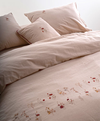 LIMASSO %100 Pamuk İpliği Boyalı Garmentwashed Minimalist Desenli Nevresim Takımı - Brise