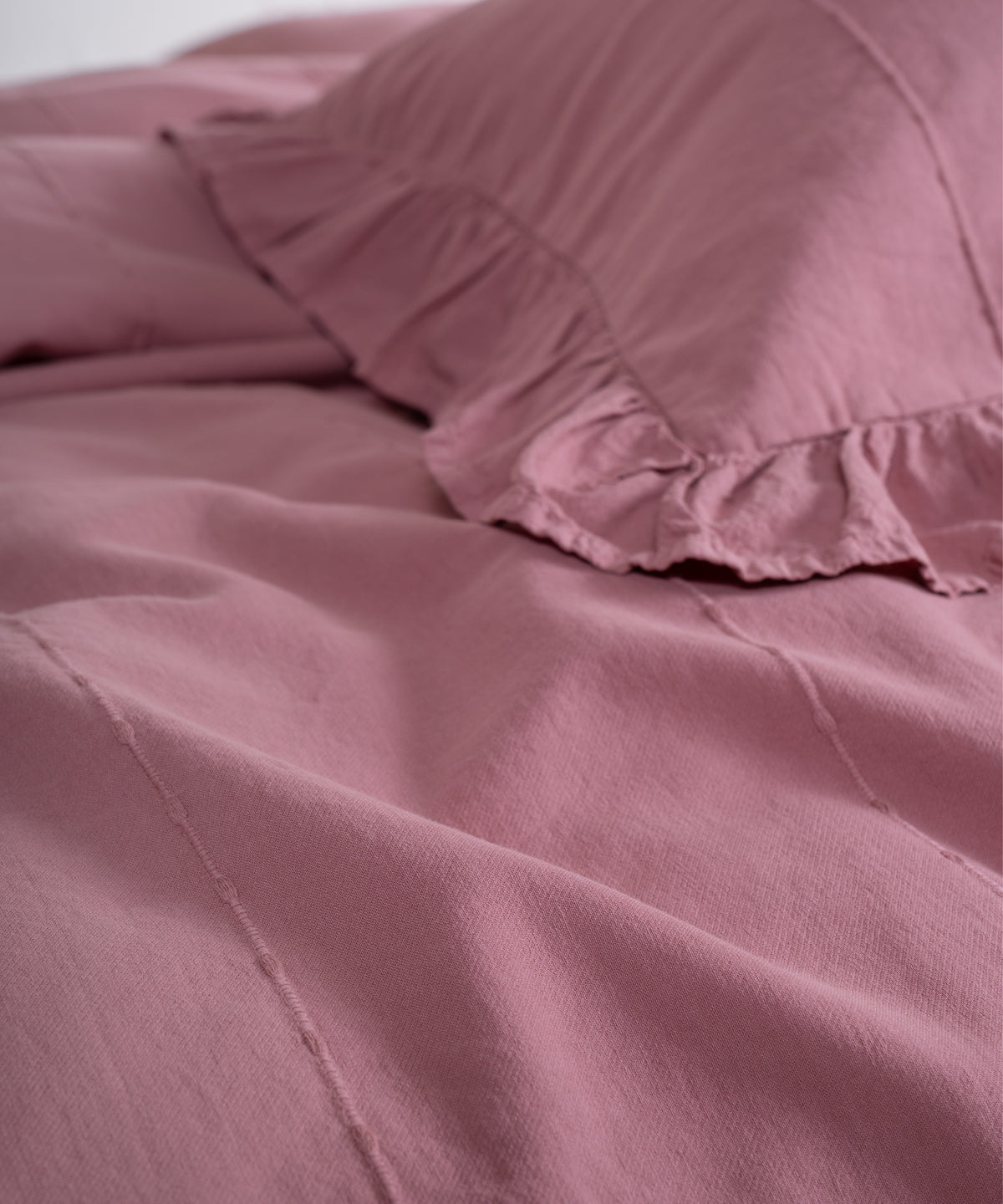 LIMASSO %100 Pamuk Stonewashed Fırfırlı Nevresim Takımı - Idelia Old Rose