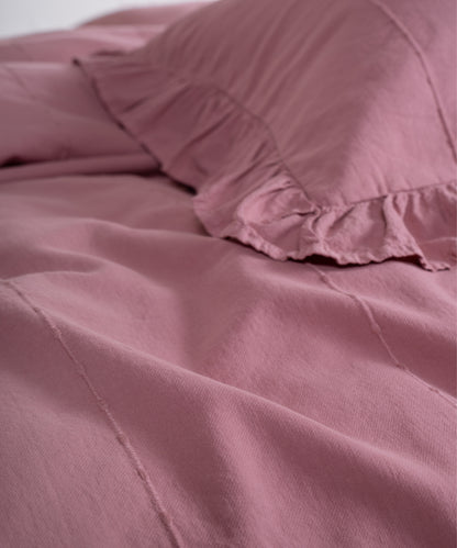 LIMASSO %100 Pamuk Stonewashed Fırfırlı Nevresim Takımı - Idelia Old Rose