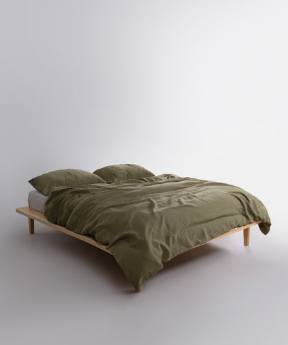 Olive rengi 50x70 cm pamuk müslin yastık kılıfı detayı