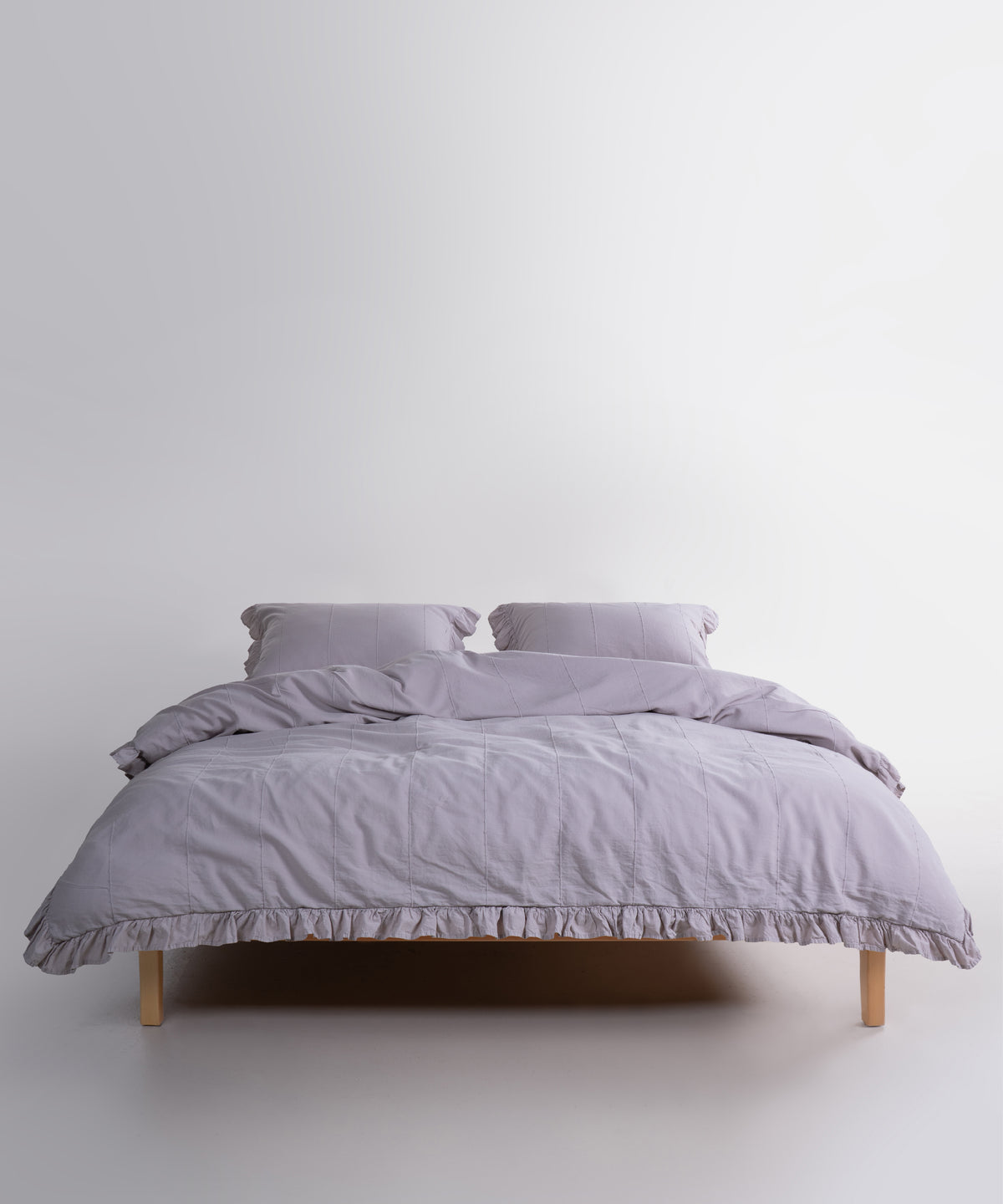 LIMASSO %100 Pamuk Stonewashed Fırfırlı Nevresim Takımı - İdelia Opal Grey