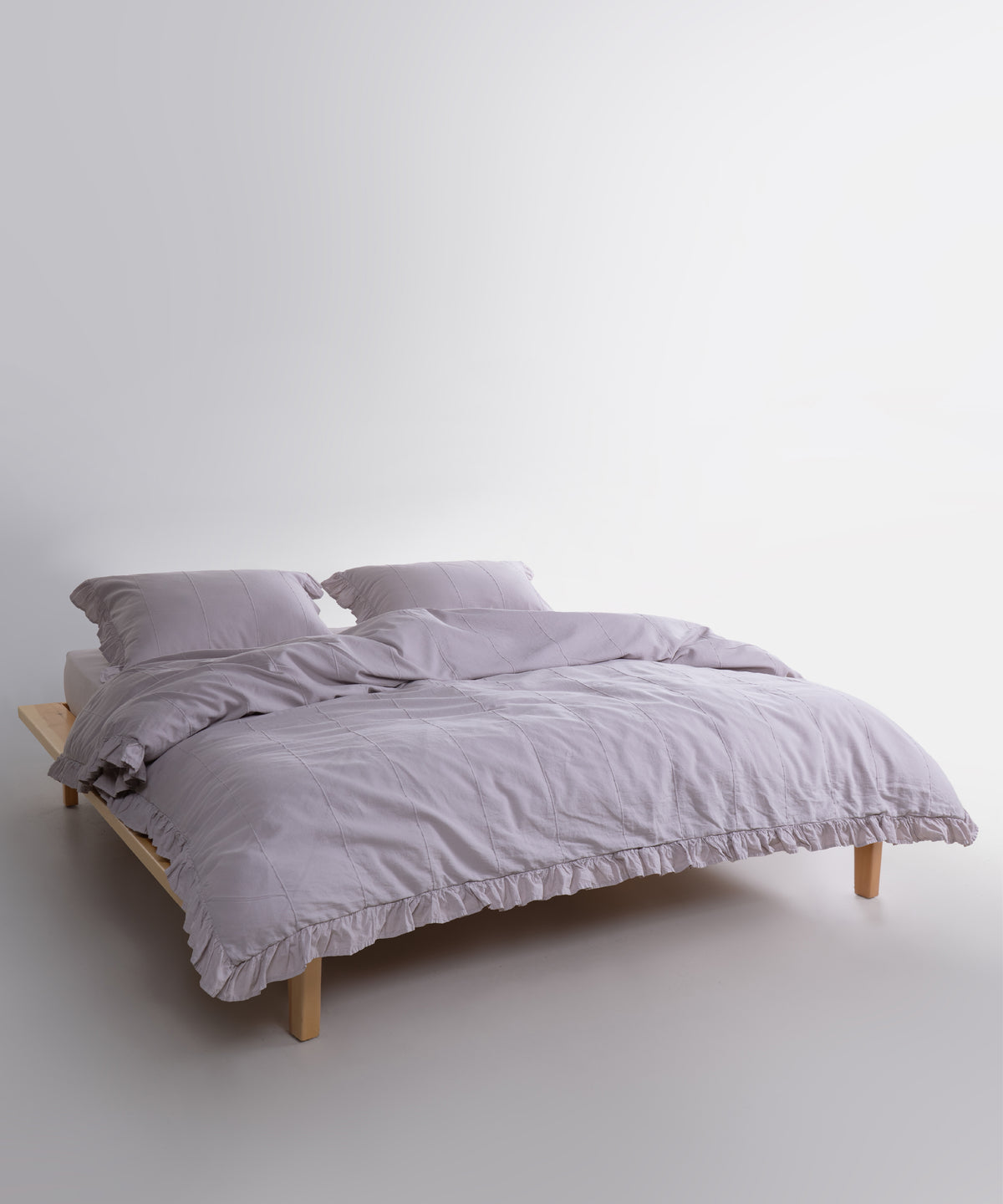 LIMASSO %100 Pamuk Stonewashed Fırfırlı Nevresim Takımı - İdelia Opal Grey