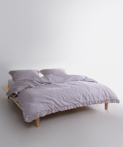 LIMASSO %100 Pamuk Stonewashed Fırfırlı Nevresim Takımı - İdelia Opal Grey