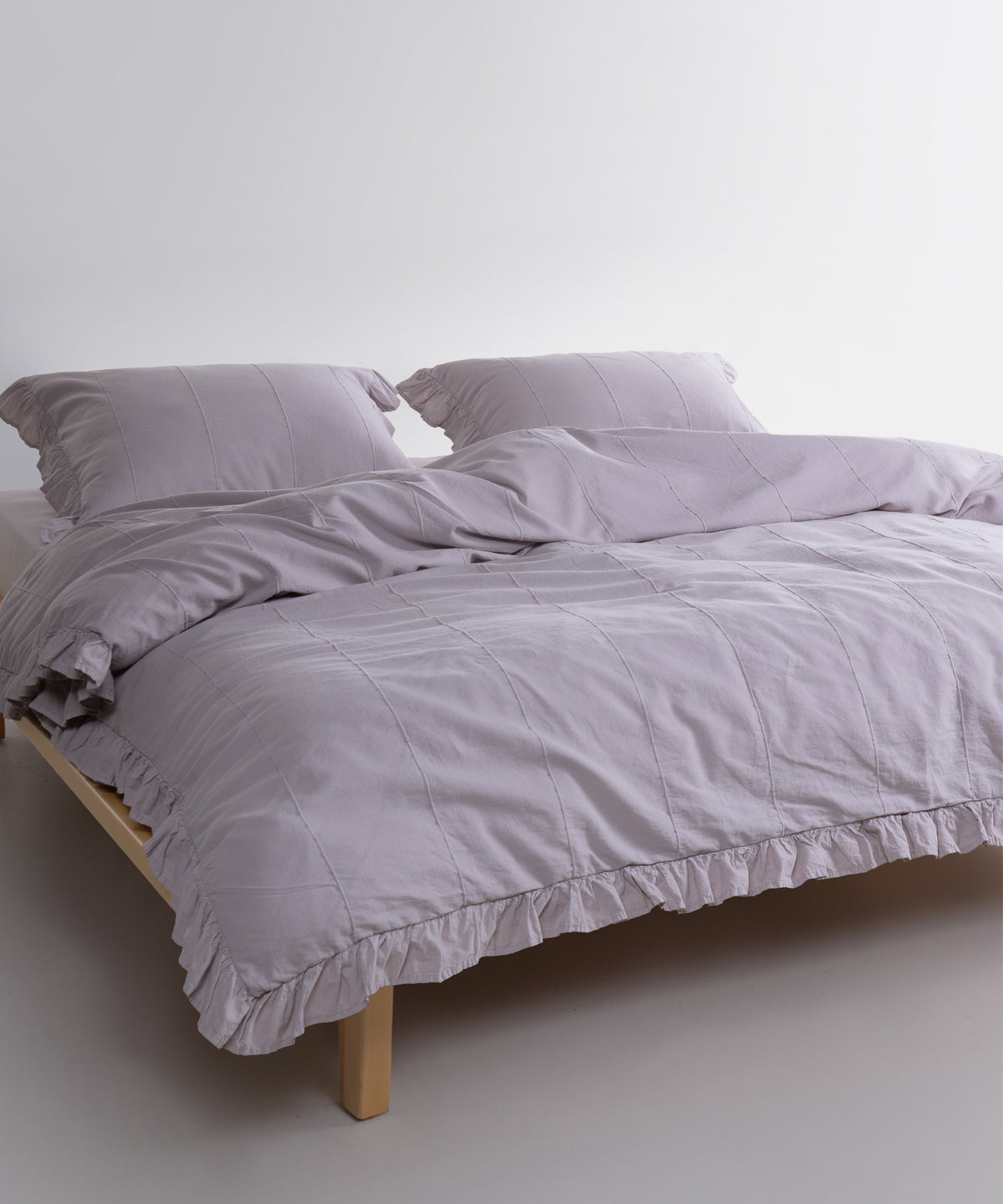 LIMASSO %100 Pamuk Stonewashed Fırfırlı Nevresim Takımı - İdelia Opal Grey