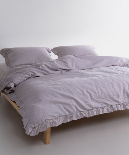 LIMASSO %100 Pamuk Stonewashed Fırfırlı Nevresim Takımı - İdelia Opal Grey