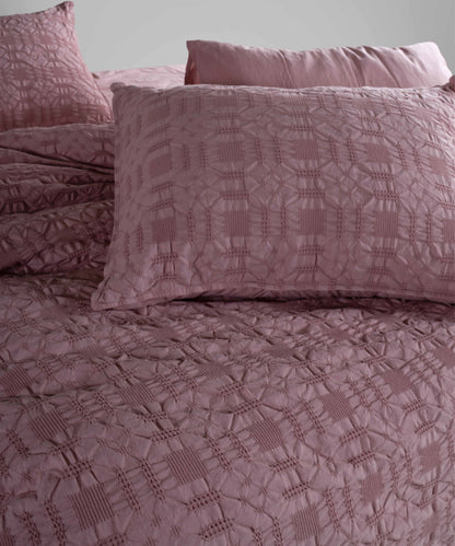 LIMASSO %100 Pamuk Stonewashed Jakarlı Kristal Desenli Nevresim Takımı - Crystal Pale Mavue