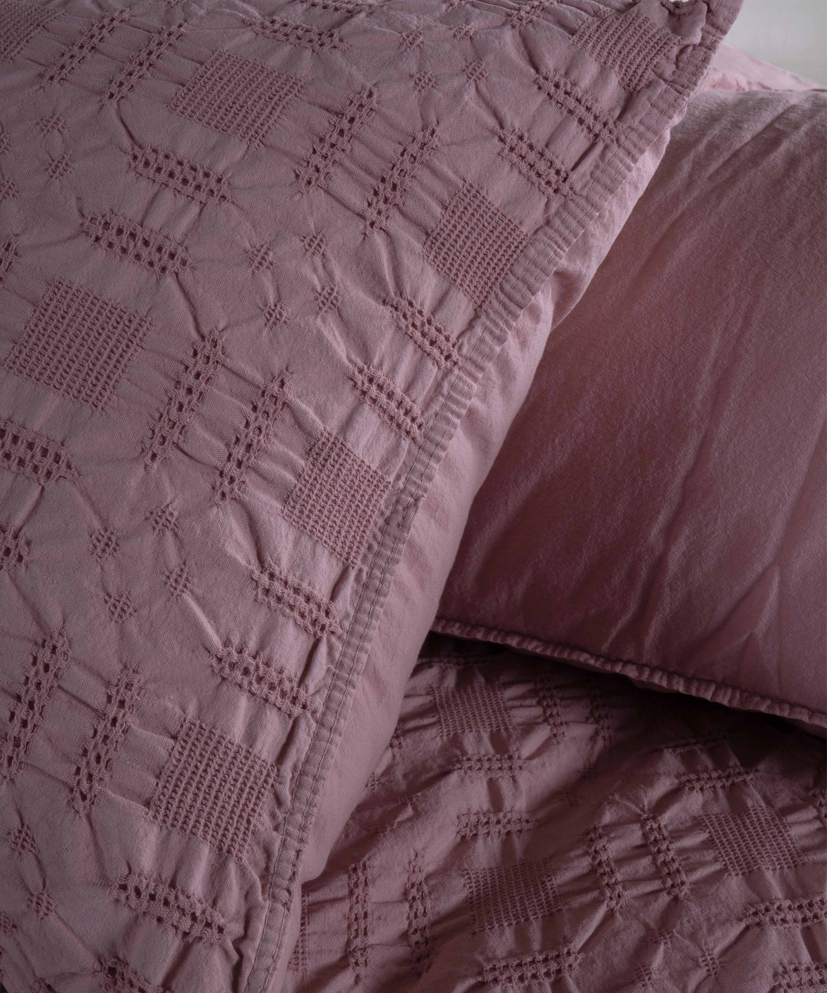 LIMASSO %100 Pamuk Stonewashed Jakarlı Kristal Desenli Nevresim Takımı - Crystal Pale Mavue