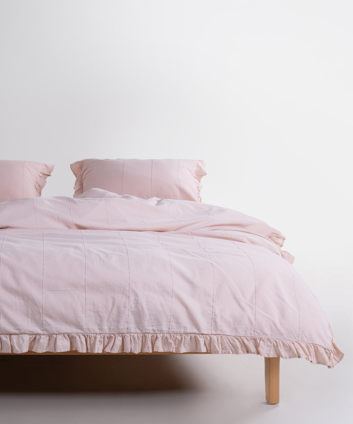 LIMASSO %100 Pamuk Stonewashed Fırfırlı Nevresim Takımı - İdelia Pristine