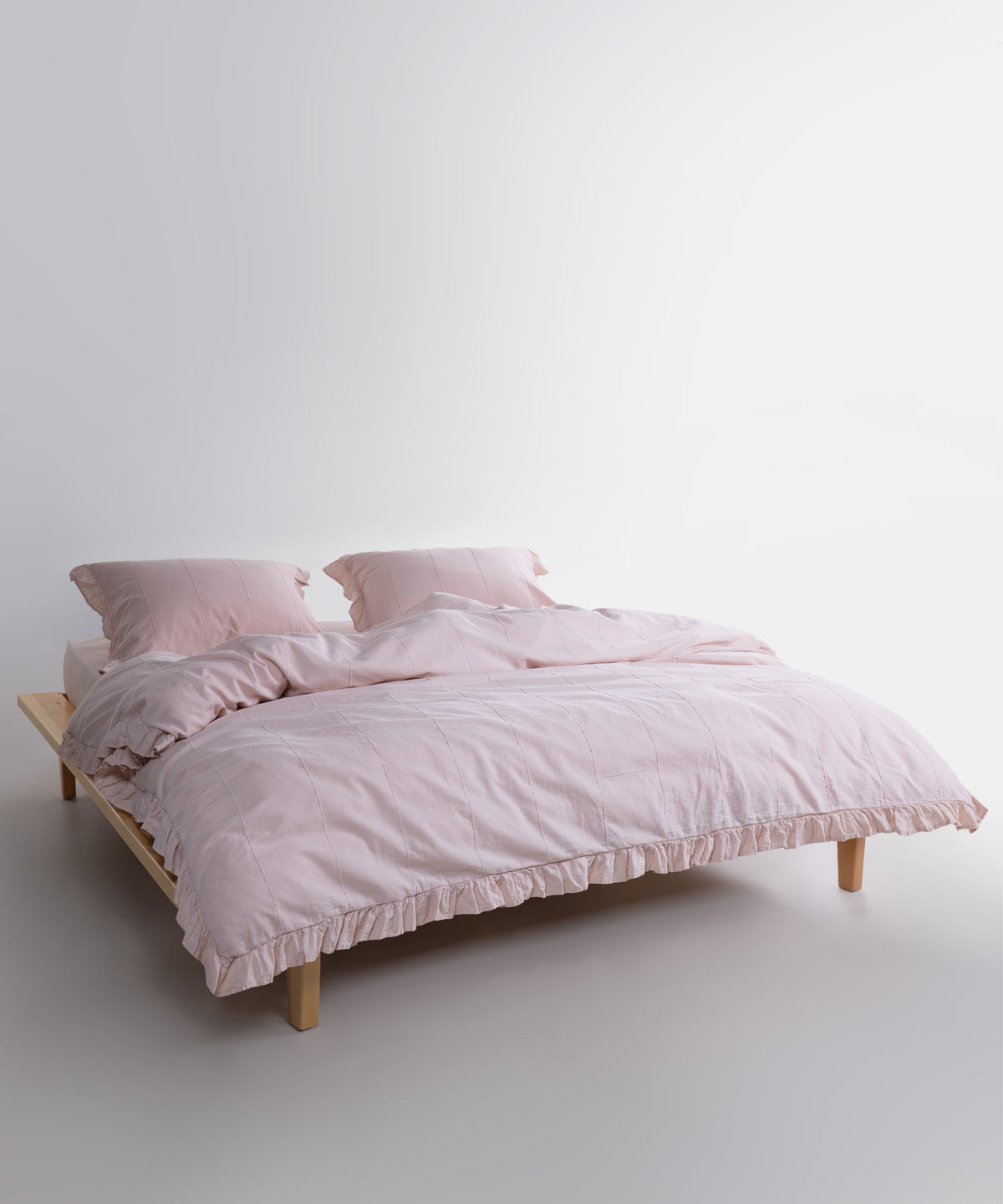 LIMASSO %100 Pamuk Stonewashed Fırfırlı Nevresim Takımı - İdelia Pristine