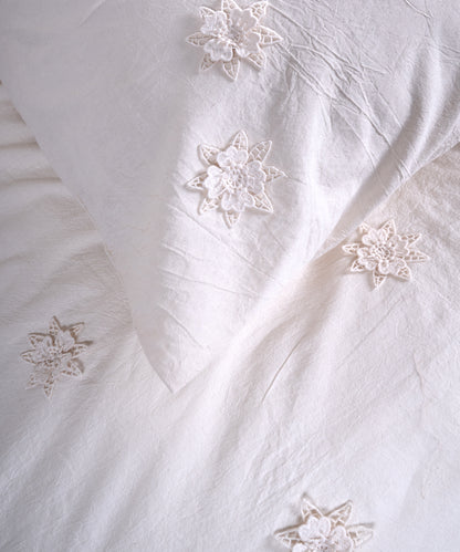 LIMASSO %100 Pamuk Garmentwashed Çiçek Dantel Detaylı Nevresim Takımı - Sienna