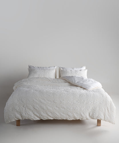LIMASSO %100 Pamuk Stonewashed Jakarlı Kristal Desenli Nevresim Takımı - Crystal Snow White