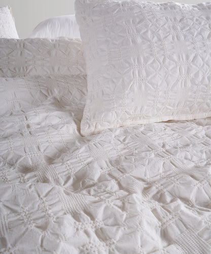 LIMASSO %100 Pamuk Stonewashed Jakarlı Kristal Desenli Nevresim Takımı - Crystal Snow White