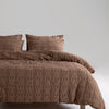 LIMASSO %100 Pamuk Stonewashed Jakarlı Kristal Desenli Nevresim Takımı - Crystal Wood Smoke